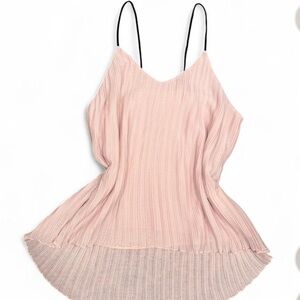 H&M Blush Pleated Spaghetti Strap Top